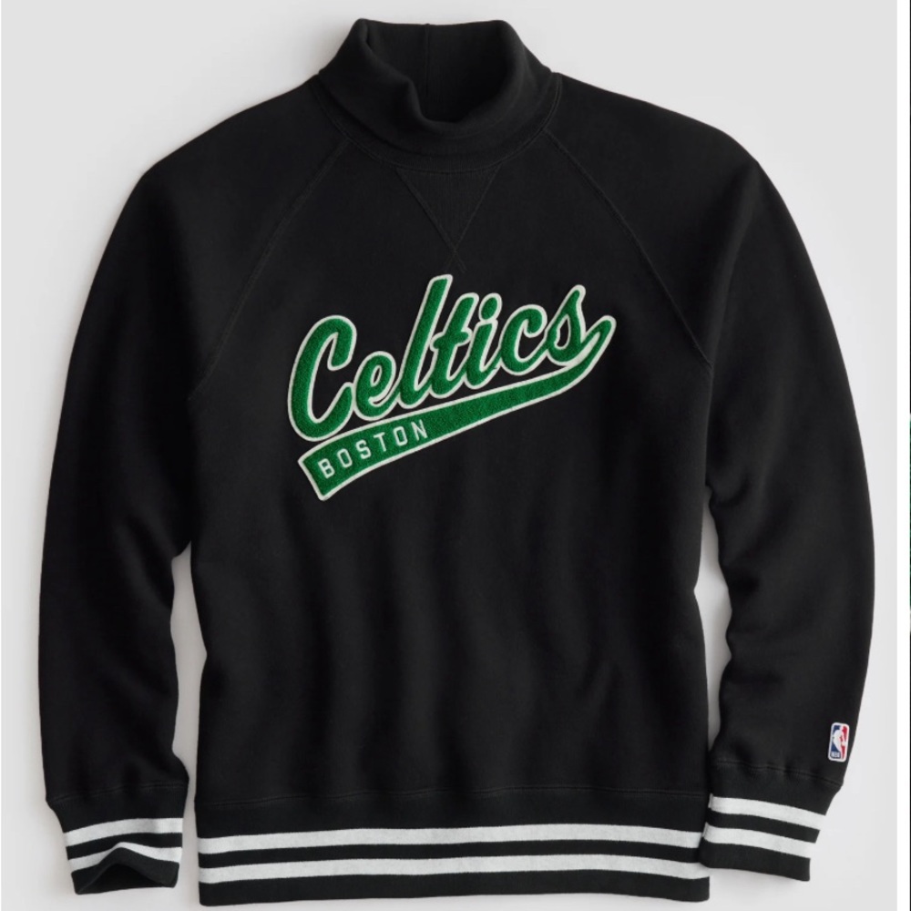 New Todd Snyder X NBA Los Angeles Celtics Cotton Embroidered Turtleneck S $268